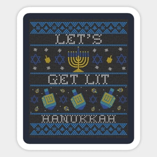 Let's Get Lit Hanukkah Sticker